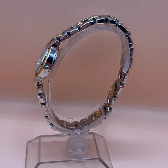 Fossil Watch F2 ES-9046 Stainless Steel Gold Silver Tone Mixed Dial Arabic Women - Picture 3 of 13